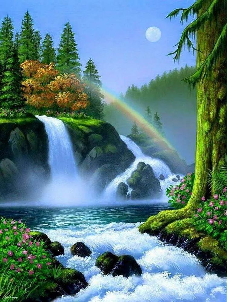 Алмазная мозаика Emerald Craft Лесная река 40x30 см (21125)