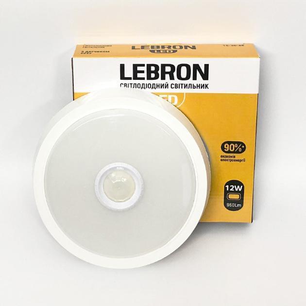 LED-светильник ЖКХ Lebron L-WLR-S 12W круглый ИК датчик движения 210 мм 4100K 960 Lm (28688752)