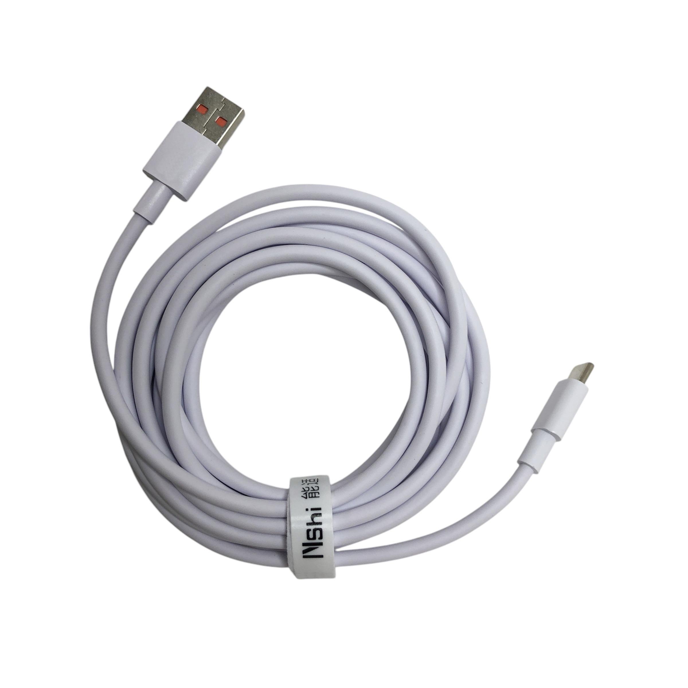 Кабель USB-Type-C Nshi для швидкого заряджання Huawei/Xiaomi/Honor 6A 3 м Білий (USBTypeC3mO)
