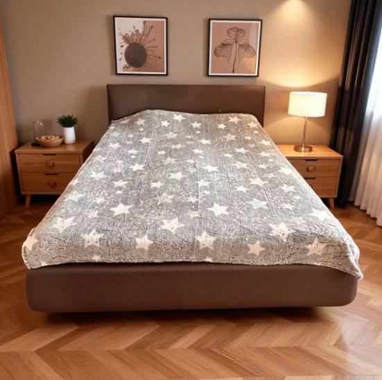 Плед Colorful Home Стрижка Звезды евро 200х220 см Серый (38094)