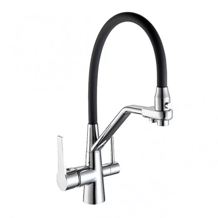 Смеситель для кухни Frap F4374-1 на две воды Черный/Хром (SE01042400)
