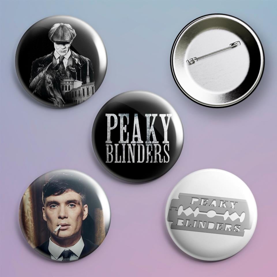 Значки на рюкзак с принтом Peaky Blinders 4 шт.