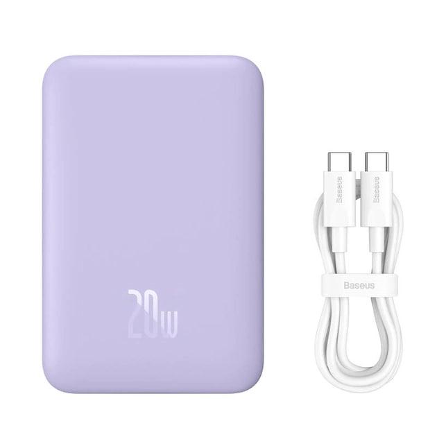 Повербанк Baseus Magnetic Mini Air 10000 mAh 20 W 2в1 QC3.0+PD3.0 с беспроводной зарядкой Qi 15 W Purple (P10059001513-00) - фото 5