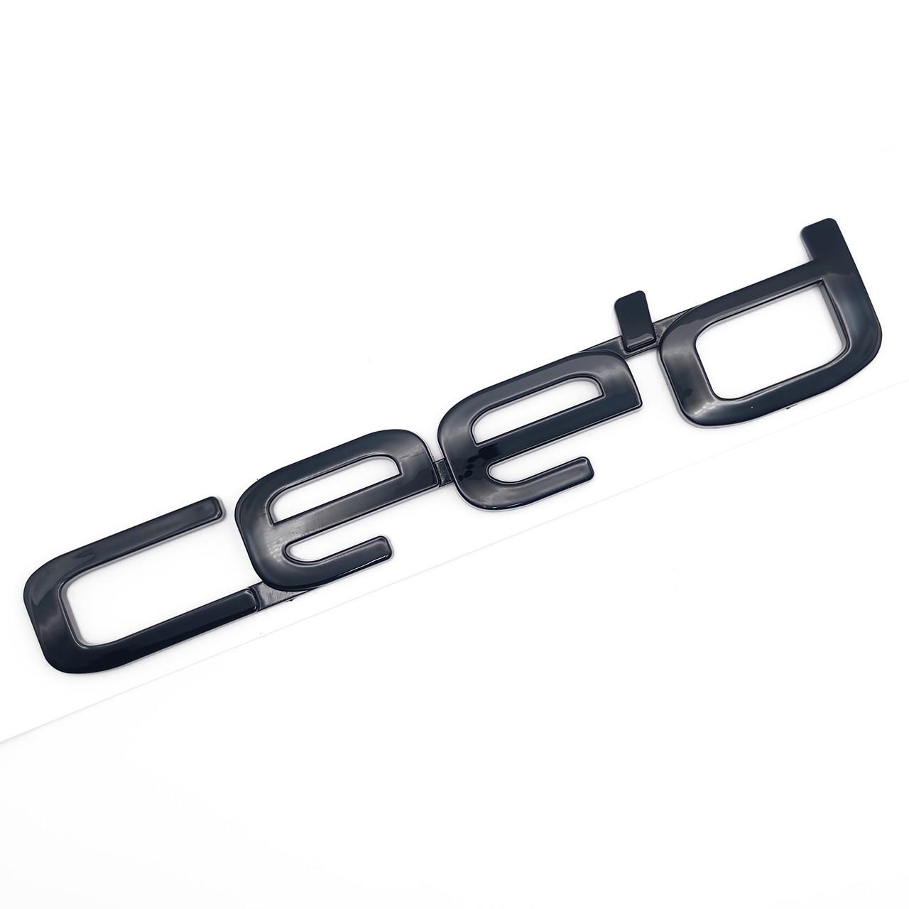 Эмблема надпись Ceed KIA ABS 14,2х2,5 см Черный глянцевый (3035949552)