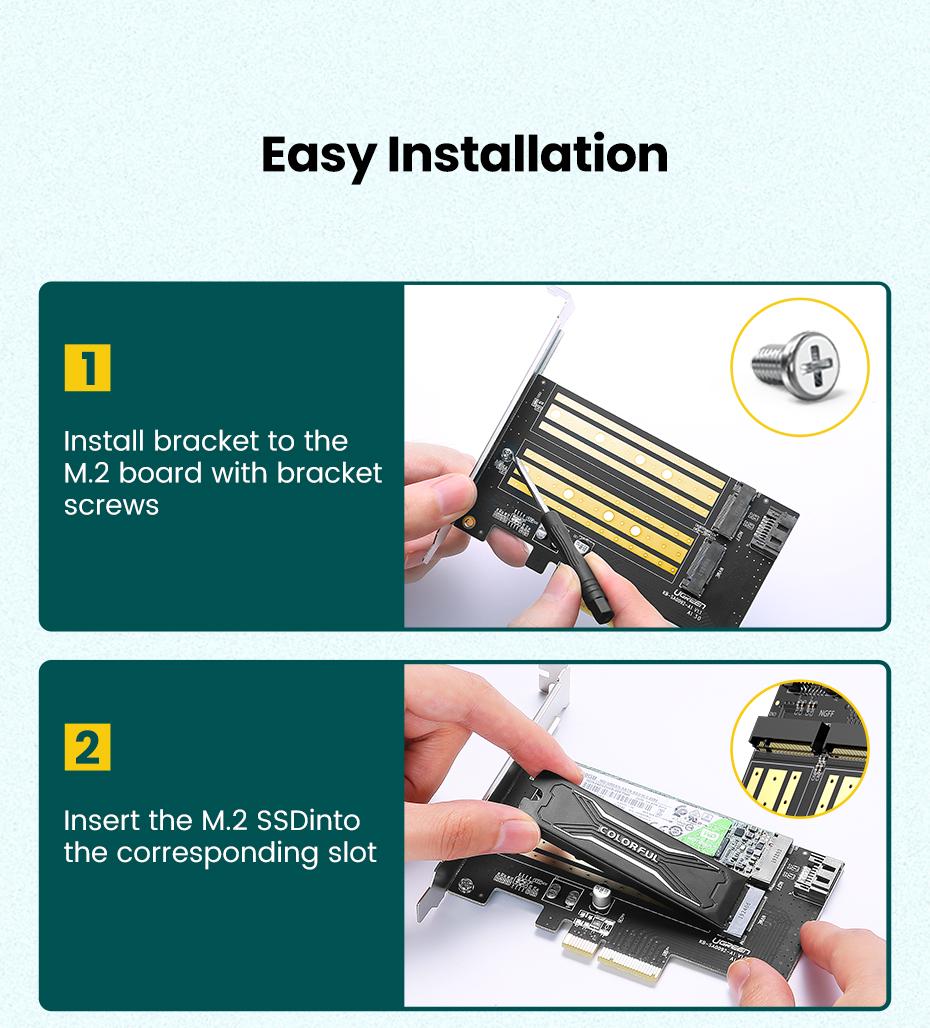 Адаптер UGREEN CD302 для встановлення SSD M.2 NVMe Чорний (70504) - фото 8