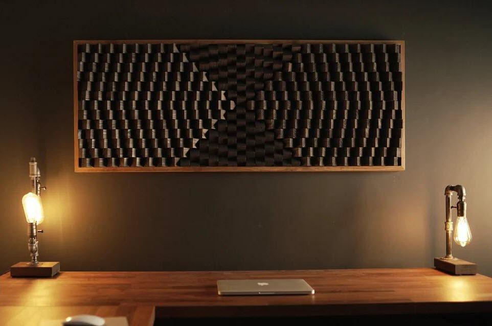 3D картина из дерева H&H " 3D Black" черная