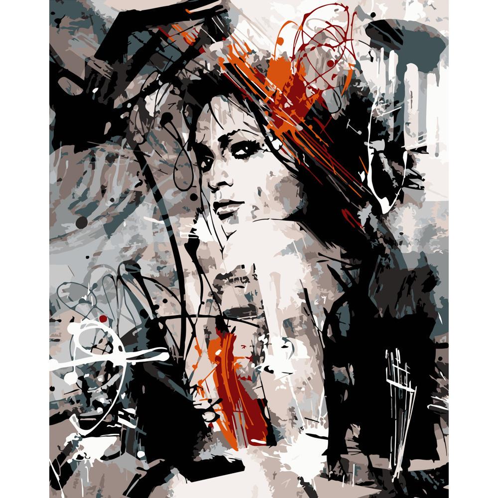 Картина за номерами Strateg Преміум Загадкова постать 40x50 см (DY145) Картина за номерами Strateg Преміум Загадкова постать 40x50 см (DY145)