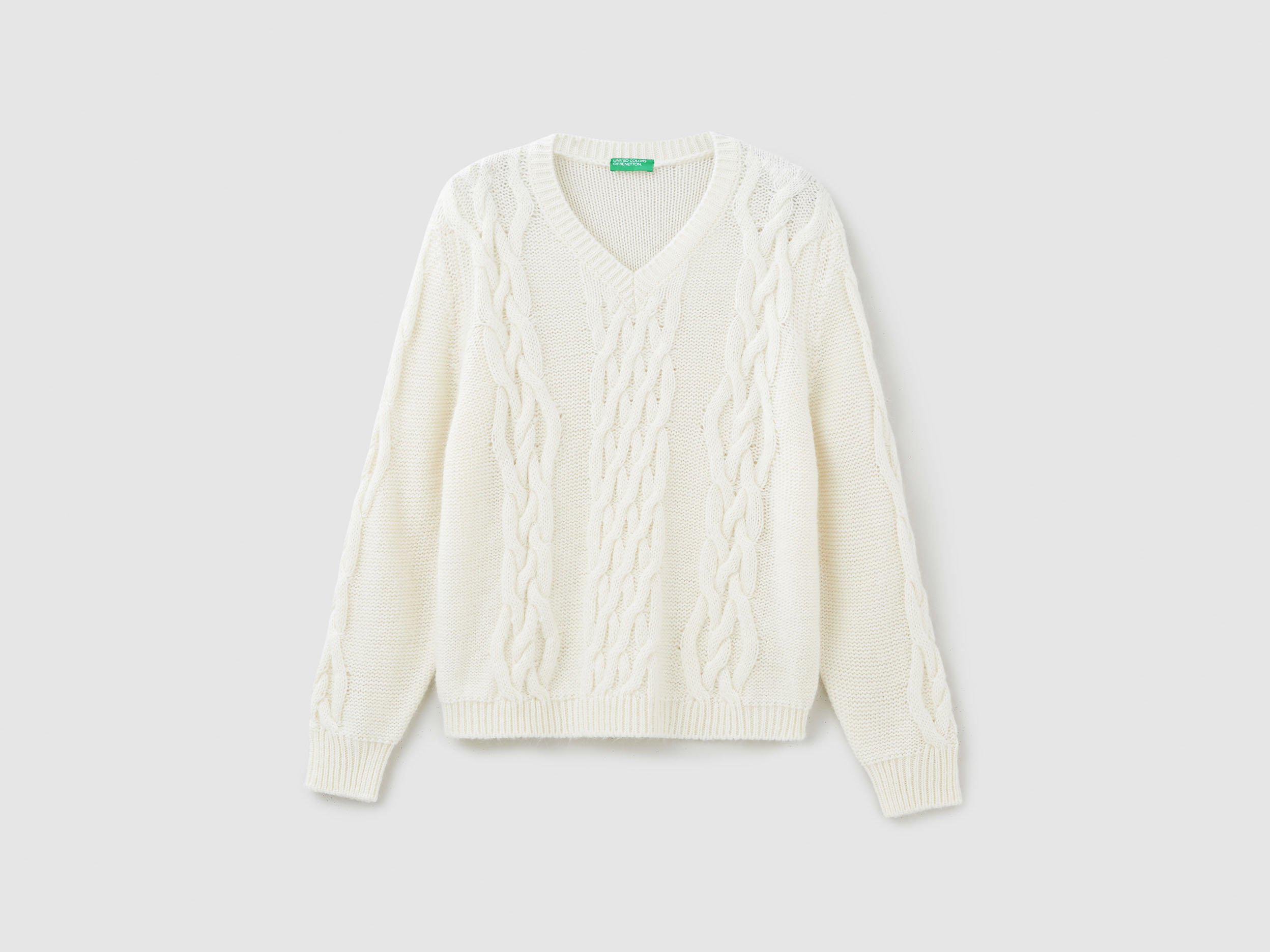 Светр жіночий Benetton 117vd4670 XL Білий - фото 4 Светр жіночий Benetton 117vd4670 XL Білий - фото 4