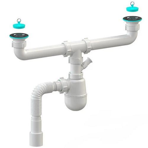 Сифон для кухонной мойки SoloPlast К1410 двойной 1 1/2" (127288) Сифон для кухонной мойки SoloPlast К1410 двойной 1 1/2" (127288)