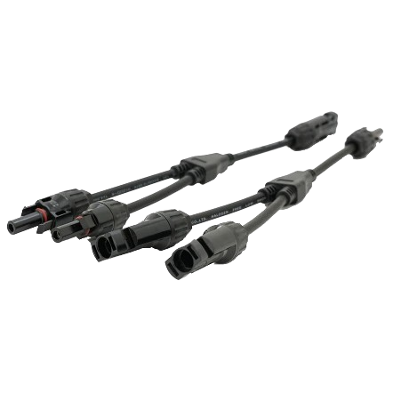 Кабельный разветвитель для солнечных панелей 10A IP67 УФ-стойкий пластик 1x2 см Black (МС4)