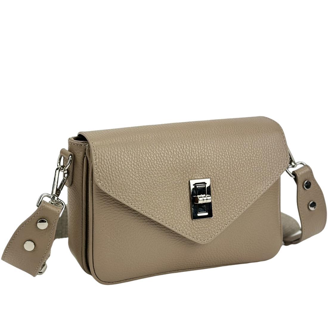 Жіноча сумка крос-боді на замку Royal Bag F-IT-9555T шкіряна Taupe (6400)