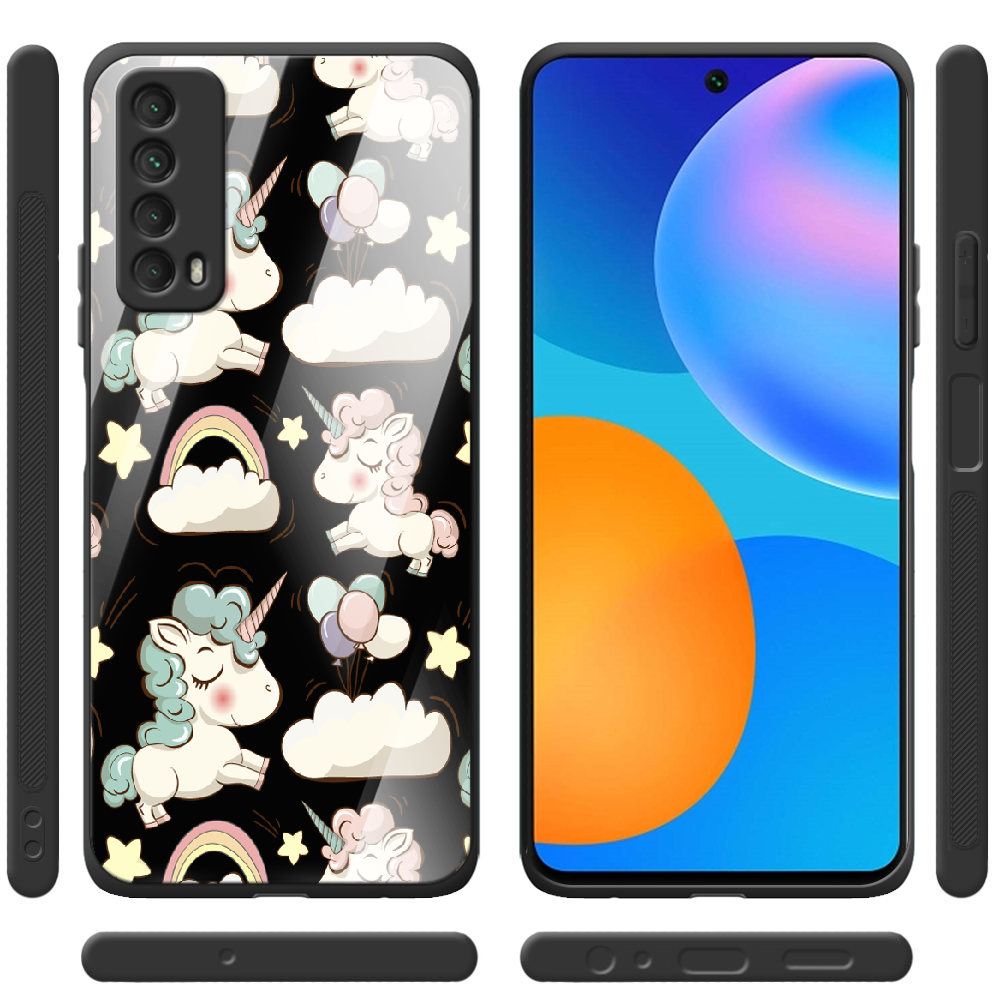 Чехол Boxface Huawei P Smart 2021 Unicorns Черный силикон со стеклом (41133-cc2-41802) - фото 2