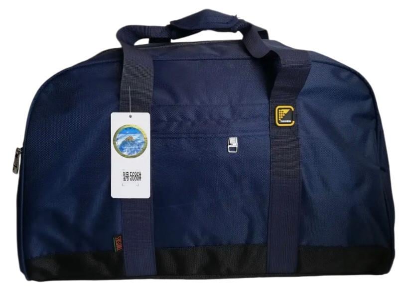 Сумка дорожня велика з боковими кишенями та з довгим ремінем через плече 65 л Синій (5686)