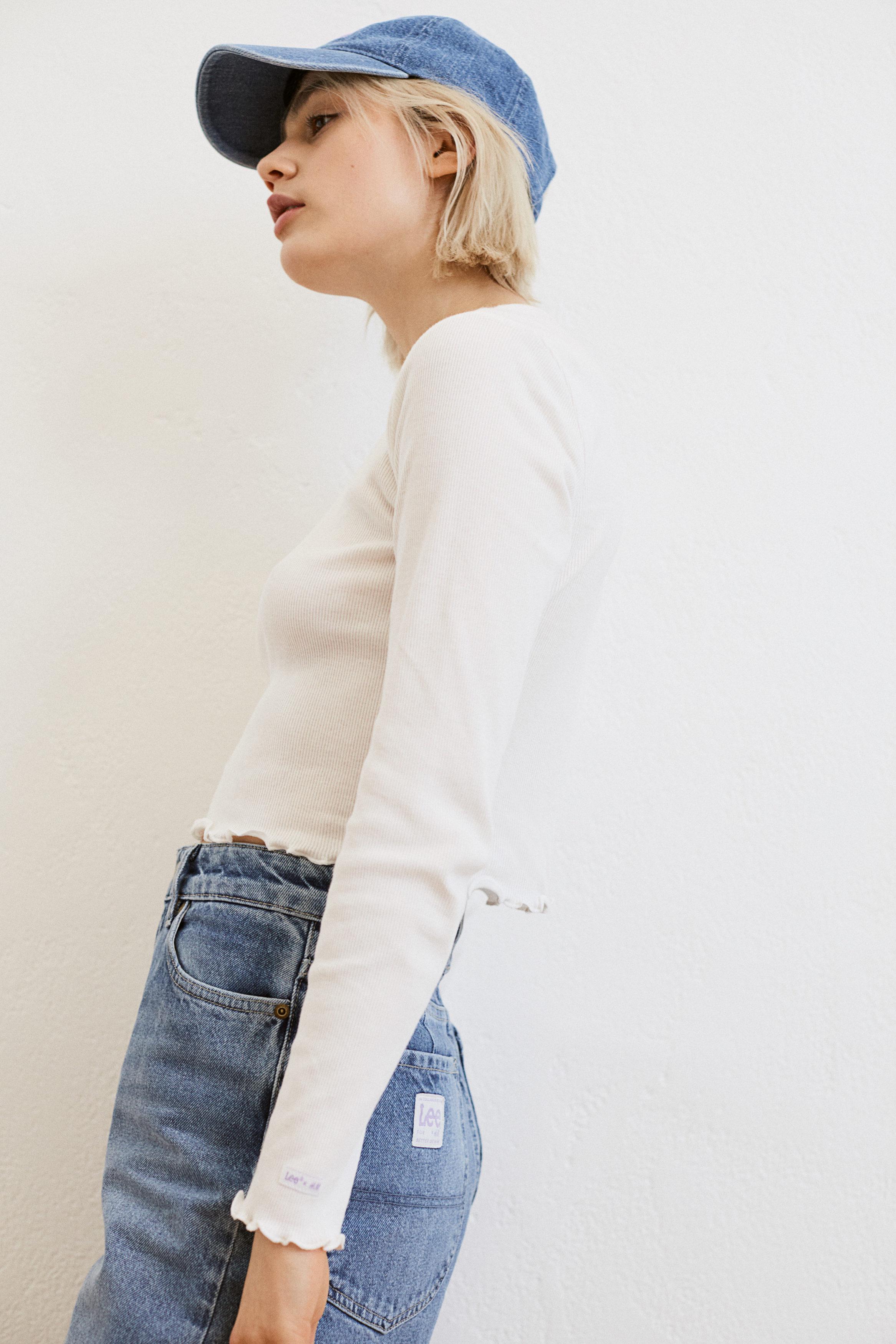 Лонгслив H&M x Lee XS Белый (954681001b50)