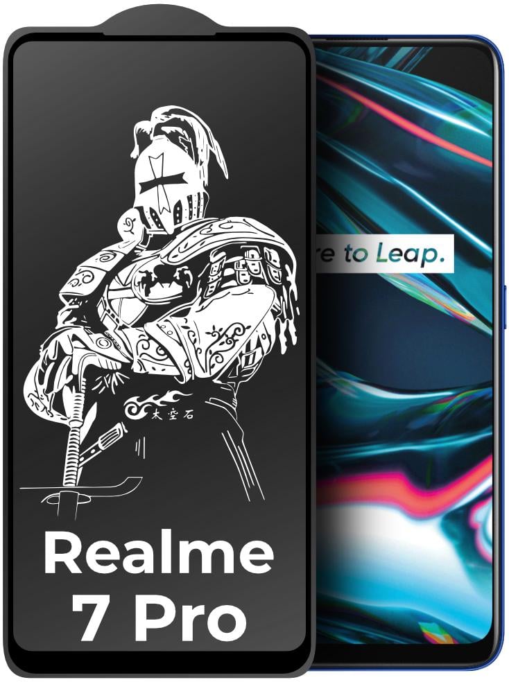 Защитное стекло King Fire для Realme 7 Pro Full Glue Black (24793)