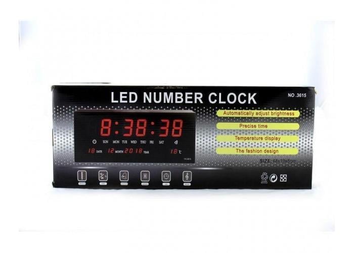 Годинник настільний LED Number Clock 3615 з червоним підсвічуванням (42927-3615_394) - фото 2