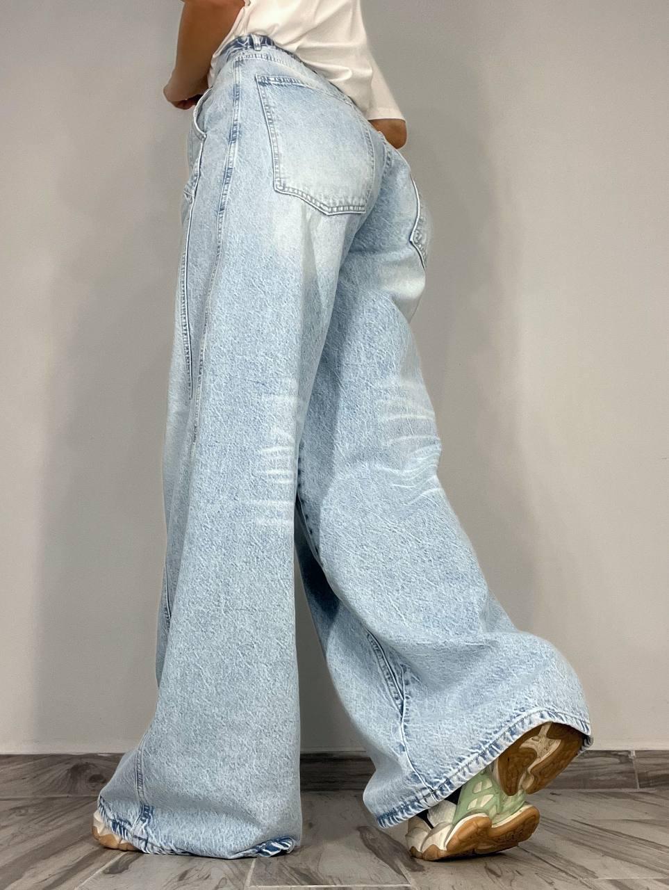 Джинсы женские ITS Basic 3805 MEGA BAGGY jeans трендовые швы широкие клеш косые карманы длинные р. 42 Голубой (3927) - фото 9 Джинсы женские ITS Basic 3805 MEGA BAGGY jeans трендовые швы широкие клеш косые карманы длинные р. 42 Голубой (3927) - фото 9