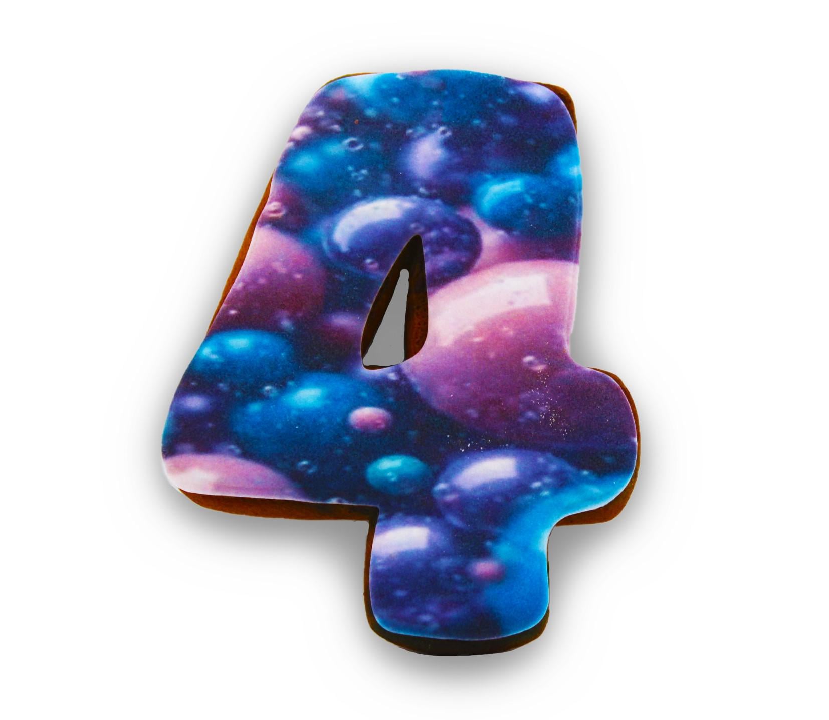 Пряник цифра Крафт печиво 4 топер на торт 10 см 45 г