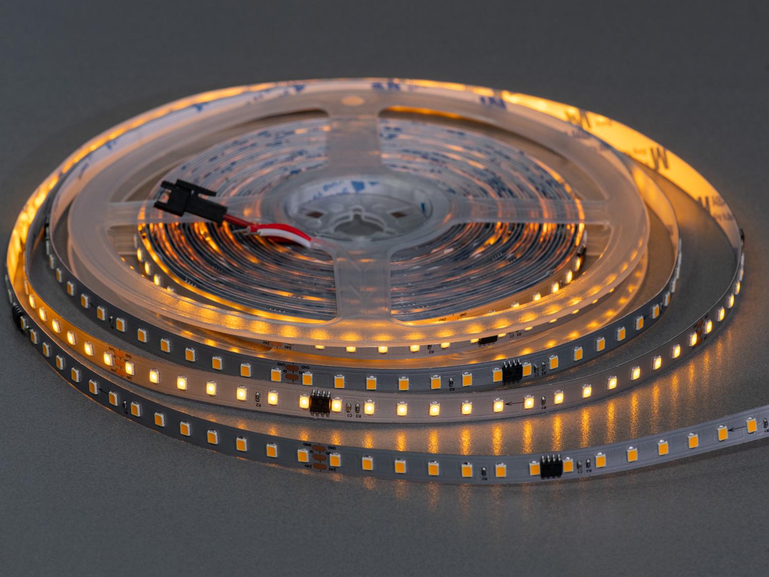 Світлодіодна стрічка адресна 24 В 126 діодів на метр 8 мм золотий (PWS24-2835-126-GOLDEN-20-) - фото 1 Світлодіодна стрічка адресна 24 В 126 діодів на метр 8 мм золотий (PWS24-2835-126-GOLDEN-20-) - фото 1