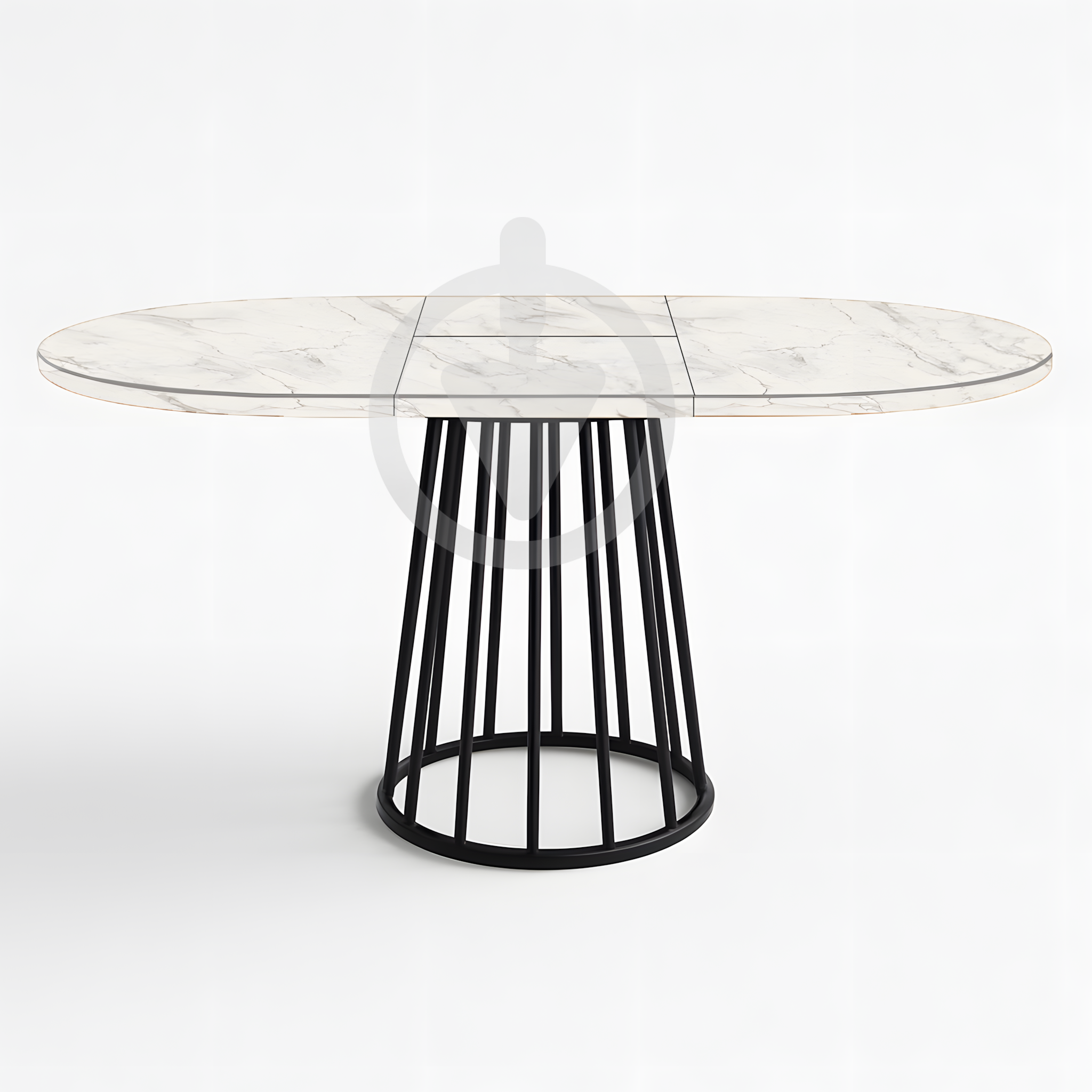 Стол кухонный раскладной RoMax Elegant Slide 110x75/140x75 см Loft Мрамор Кристалл/Черный - фото 2