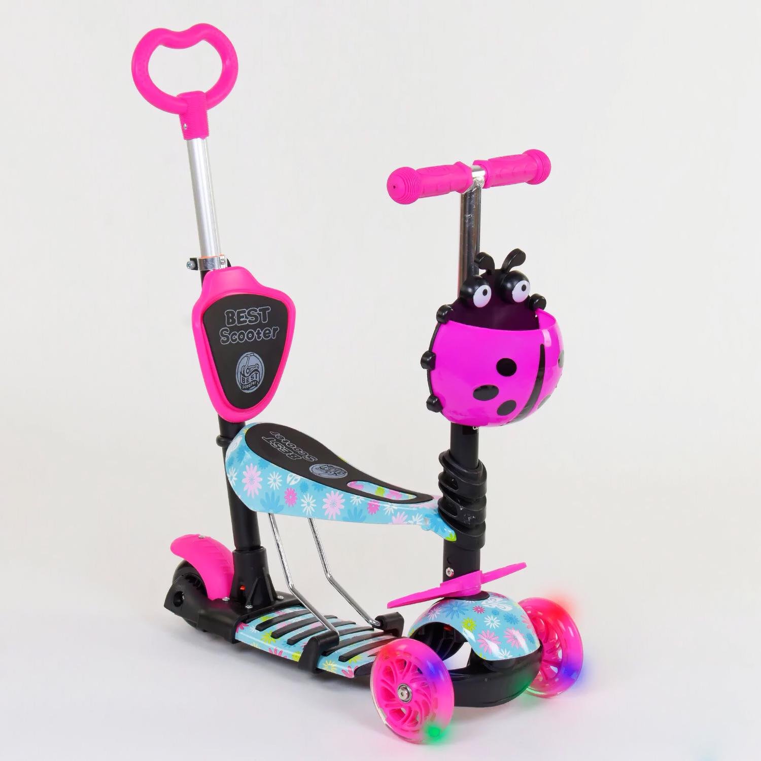 Самокат Best Scooter Абстракция 5в1 PU колеса с подсветкой Multicolor (84215)