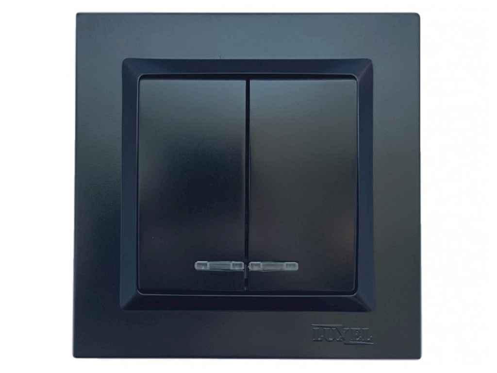 Выключатель Luxel двойной с подсветкой JAZ (1017618)