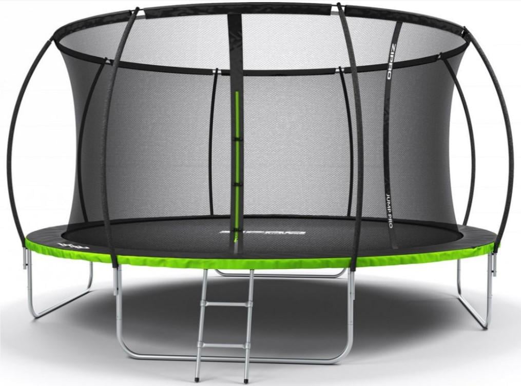 Батут с внутренней сеткой Zipro Jump Pro Premium 14 футов 435 см Черно-зеленый (5907783039461)