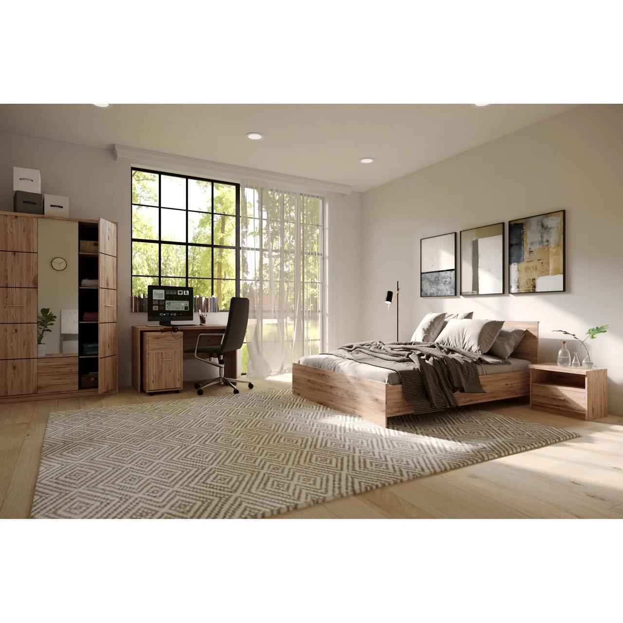 Шкаф распашной с зеркалом Гербор Шанталь SZF3D2S Дуб санремо светлый (GRB-1458) - фото 2 Шкаф распашной с зеркалом Гербор Шанталь SZF3D2S Дуб санремо светлый (GRB-1458) - фото 2