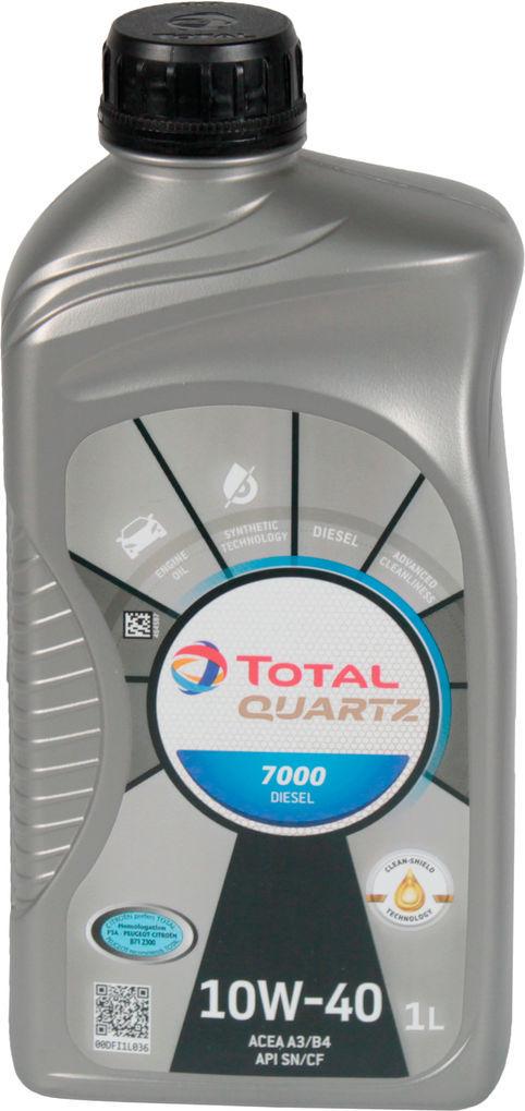 Моторное масло Total Quartz 7000 Diesel 216680 бензин/дизель 10W-40 1 л (1400625)