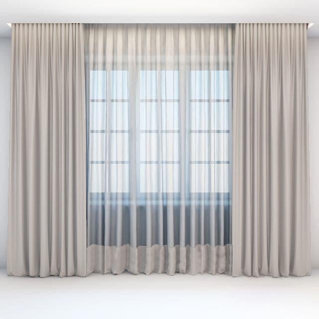 Комплект штор с тюллю Academy Gardin Модельный 200х280/400х280 см 3 шт. Светлый капучино