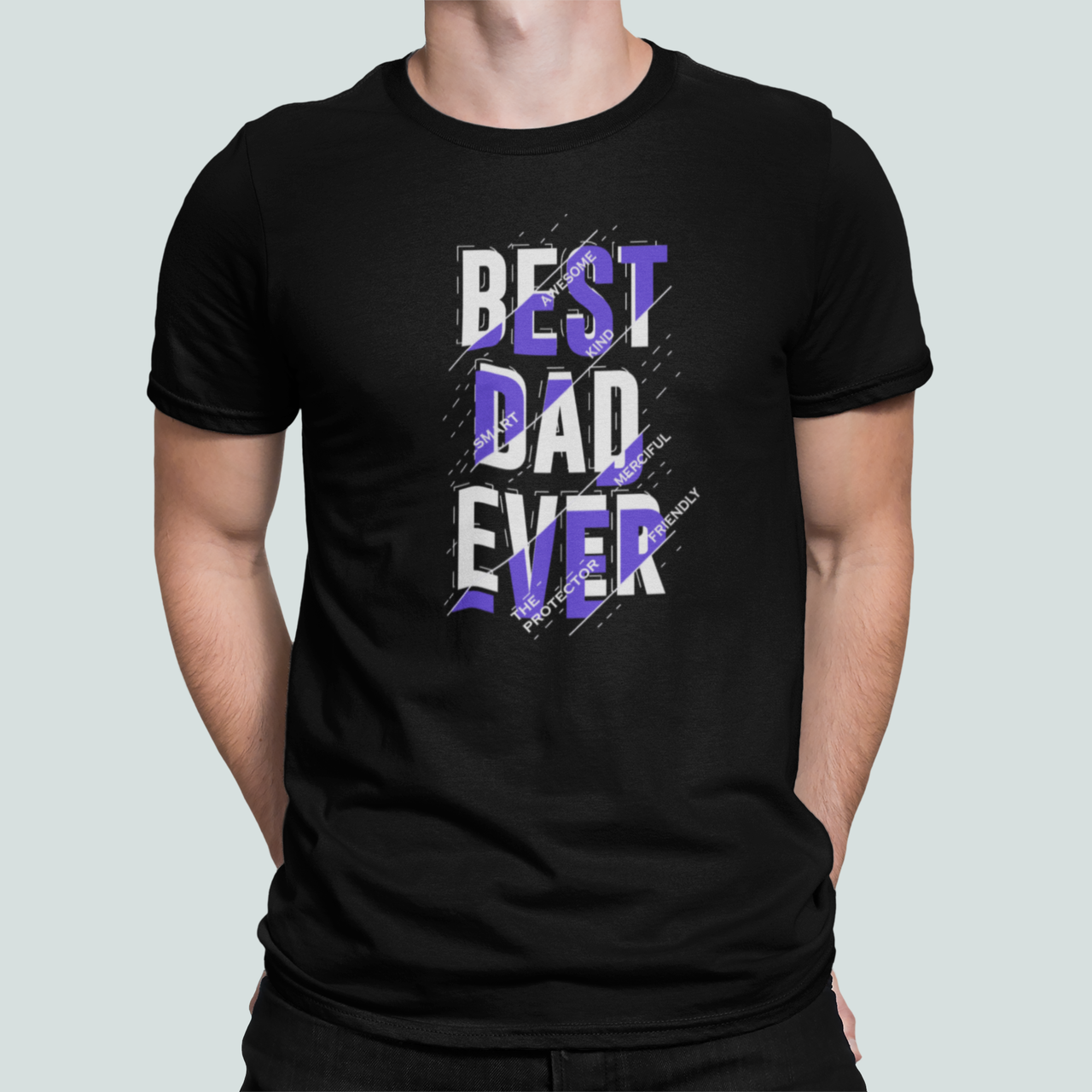 Футболка мужская Stedman с принтом "Best dad ever " XL Черный (ПАПА71-4)