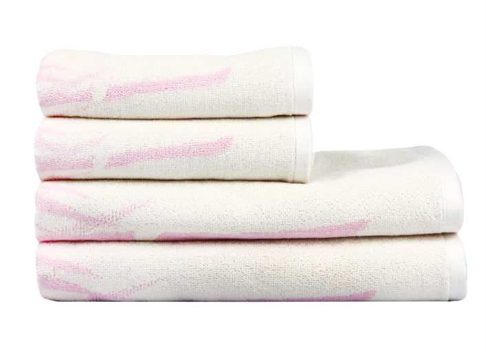 Полотенце махровое Maisonette Bamboo Leaf 50х100 см Бело-розовый