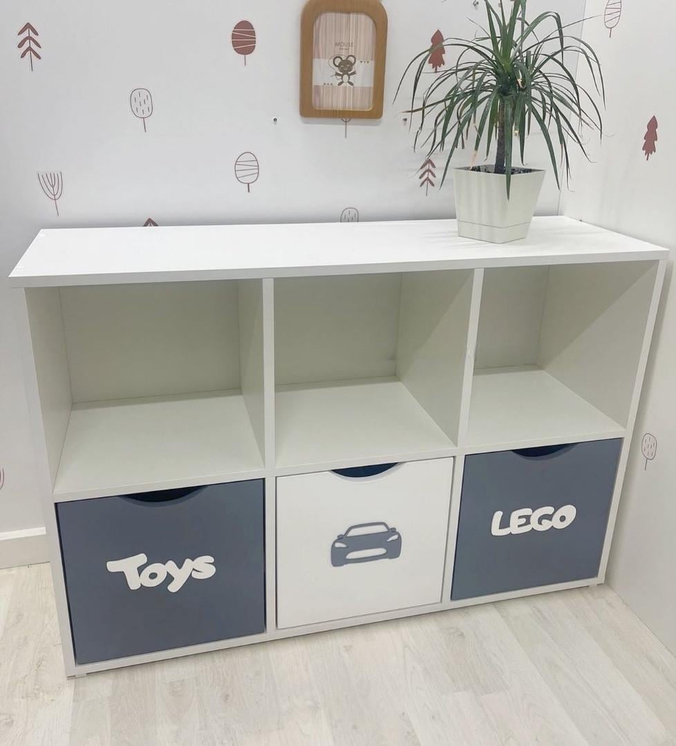 Стеллаж для детской комнаты Toys Mini с 6 ячейками и 3 ящиками 90x66x30 см (СДSATM6)