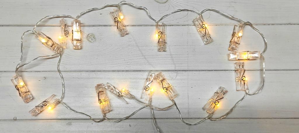 Гірлянда ліхтарики для прикраси вігваму намету АА батарейки 1,5 м 10 лампочок у формі прищіпки