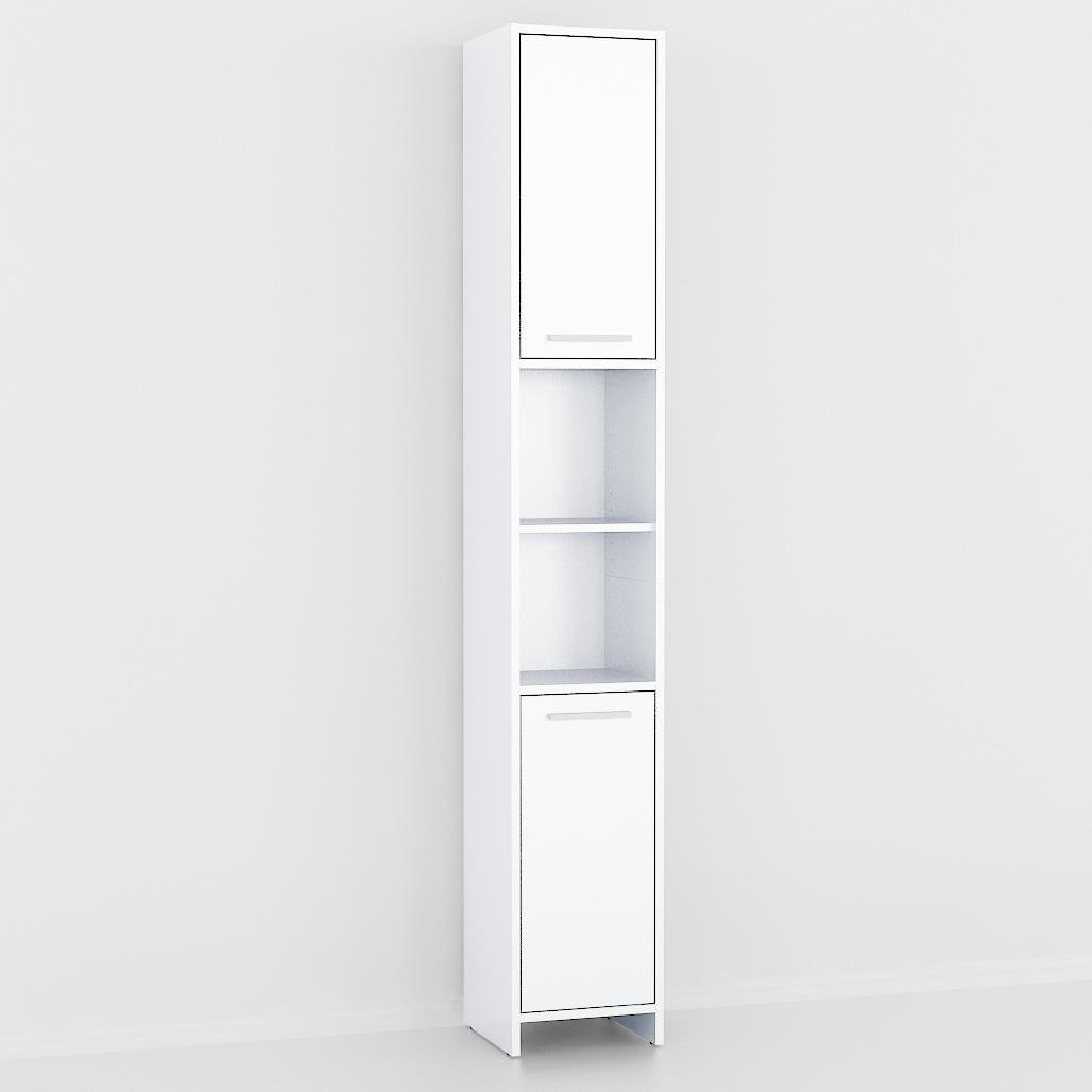 Пенал для ванної кімнати з полицями та дверима 301x1900x301 мм Білий (mgt-5-wh)