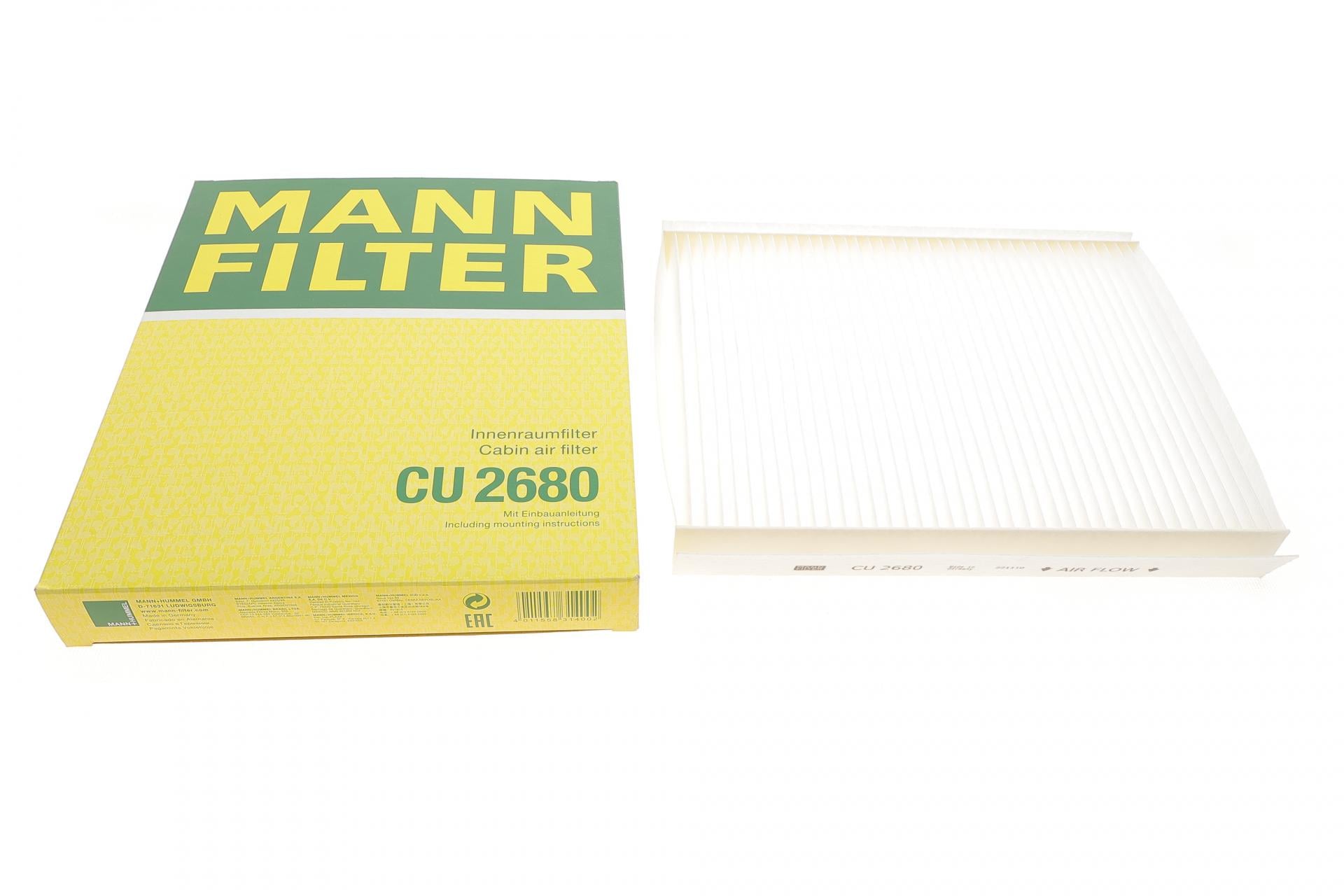 Фільтр салону Mann-Filter для Citroen Xsara Picasso 99-10/Xsara Coupe 00-04 (CU 2680)
