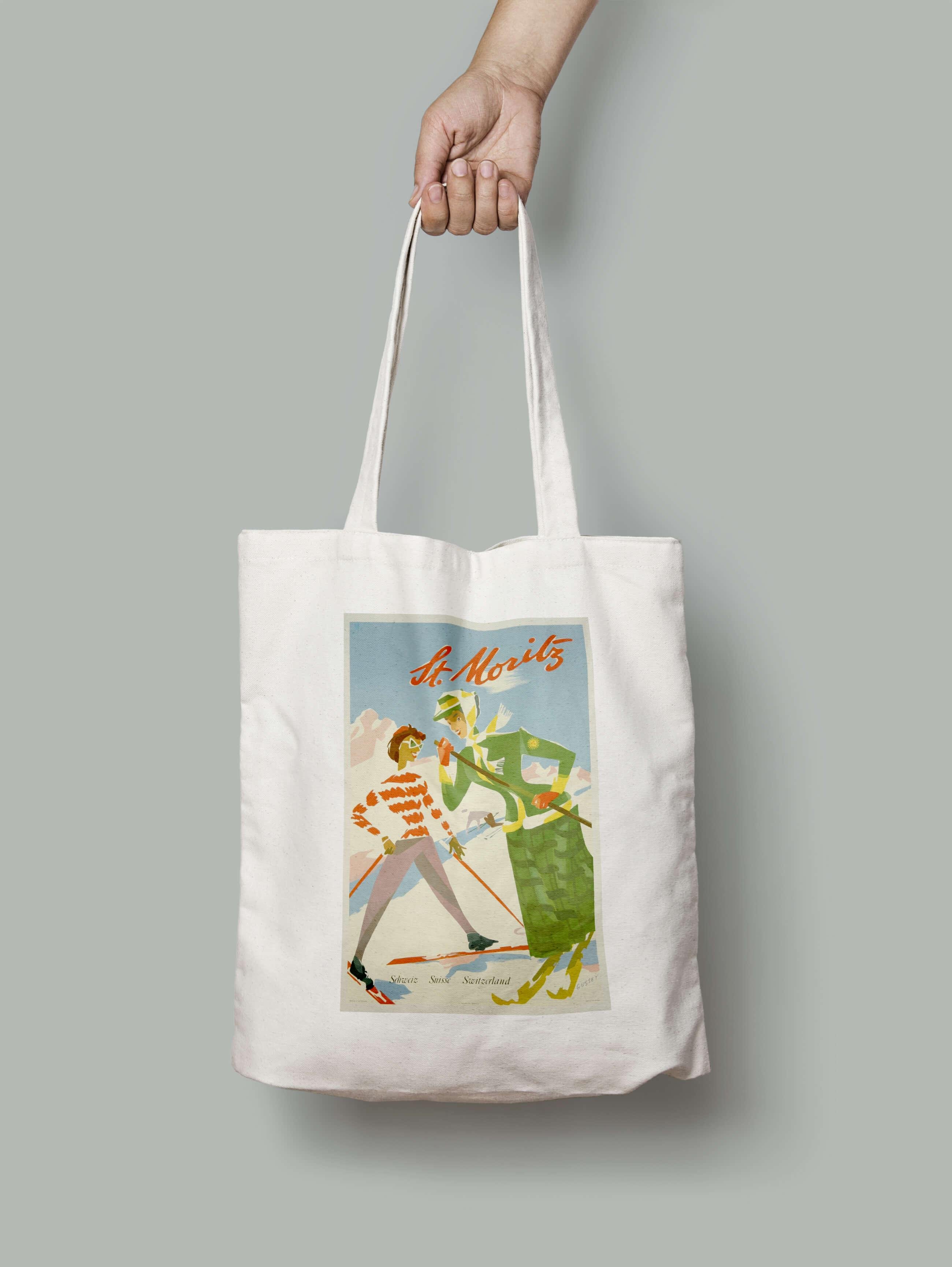 Эко-сумка Швейцария подруги на лыжах шопер (st_moritz_switzerland_Bag)