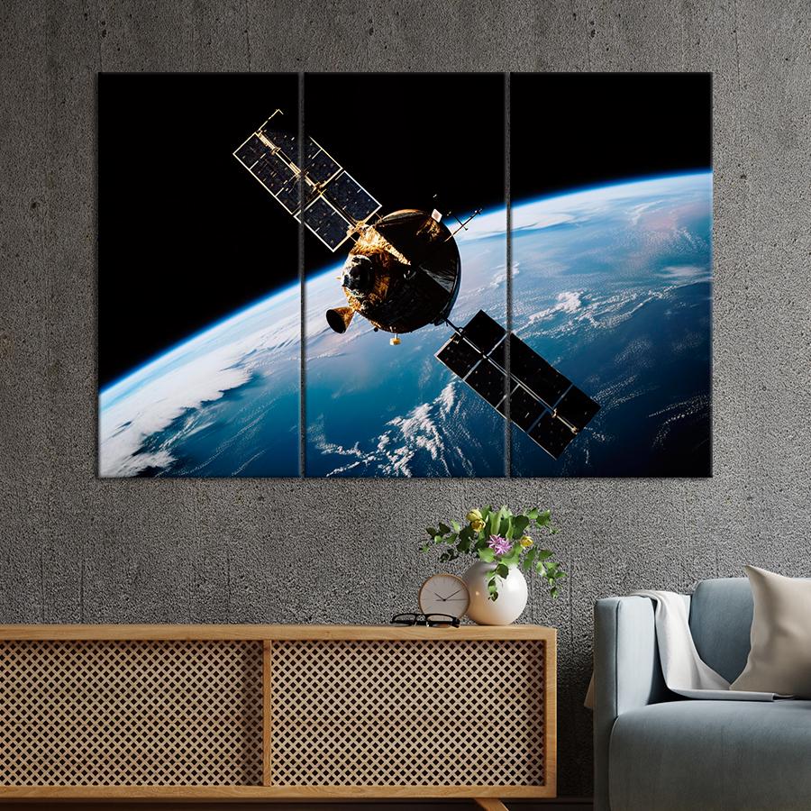 Картина космос Спутник в космосе 156x100 см (A1310-3)
