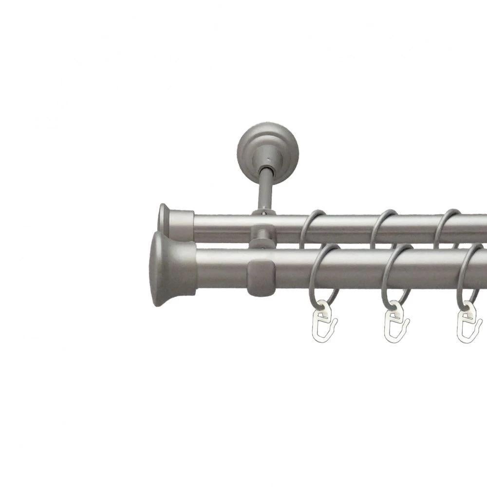 Карниз трубчатый двухрядный Orvit Дуо открытый 25/19 мм 200 см Сатин (000-6461) - фото 1 Карниз трубчатый двухрядный Orvit Дуо открытый 25/19 мм 200 см Сатин (000-6461) - фото 1