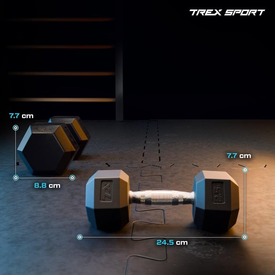 Гантеля шестигранная прорезиненная TREX Sport TX-025RD 2,5 кг (5186) - фото 2