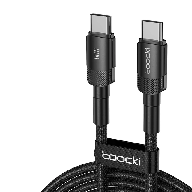 Кабель Toocki 60W Type-C-Type-C 1 м Чорний (TQ-X12CC1BLK60)