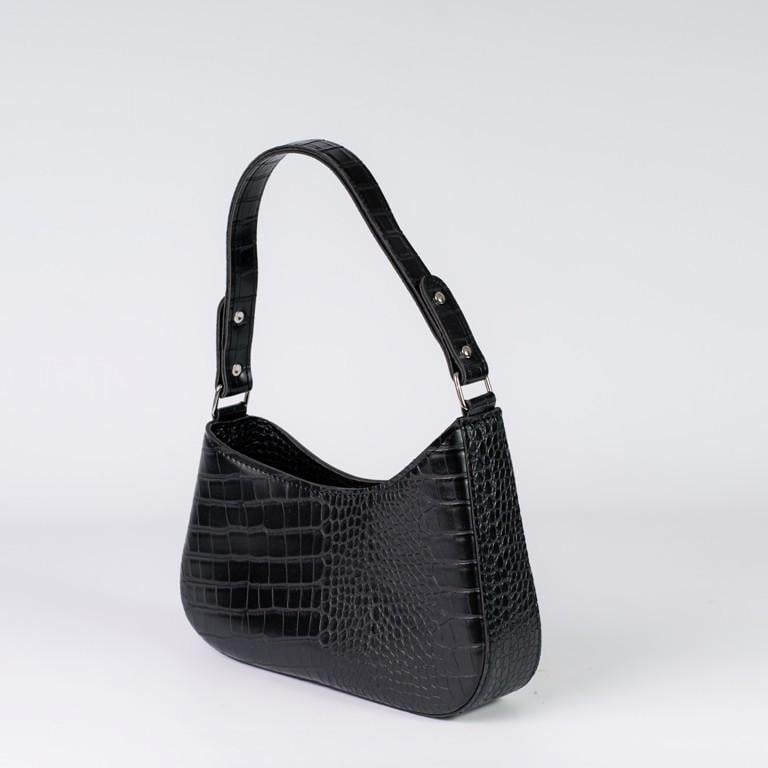 Сумка женская багет XENIA № 23-22 Черный крокодил - фото 2 Сумка женская багет XENIA № 23-22 Черный крокодил - фото 2