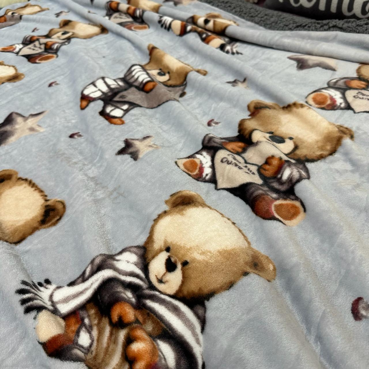 Плед-покрывало двустороннее с рисунком 200х220 см Серый (PL-2-4) - фото 2