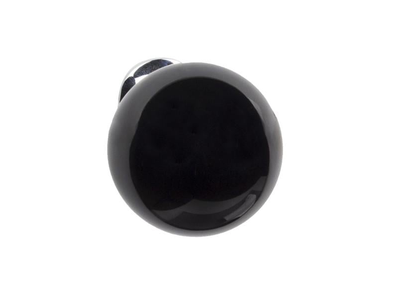 Мебельная ручка кнопка GTV Crystal C d 30 мм Хром/Черный кристалл