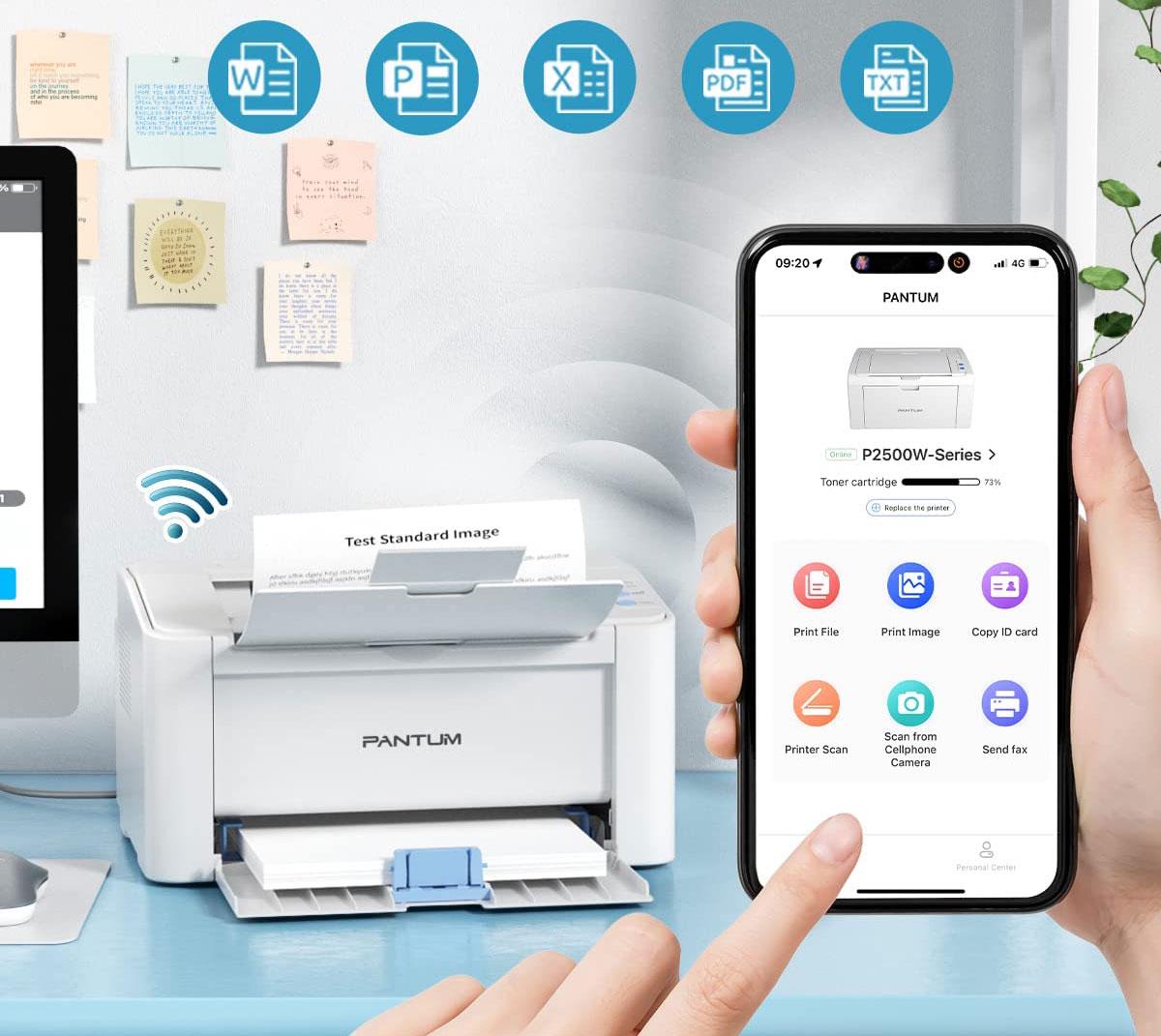 Принтер лазерний pantum P2502W Wifi Airprint однофункціональний малий 22 стор./хв. Білий - фото 5