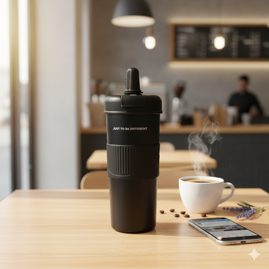 Термокухоль DIFFERENT JUST TO BE з соломинкою та чайним інфузором антиковзна Без BPA 650 мл Чорний (2802867124) - фото 8 Термокухоль DIFFERENT JUST TO BE з соломинкою та чайним інфузором антиковзна Без BPA 650 мл Чорний (2802867124) - фото 8