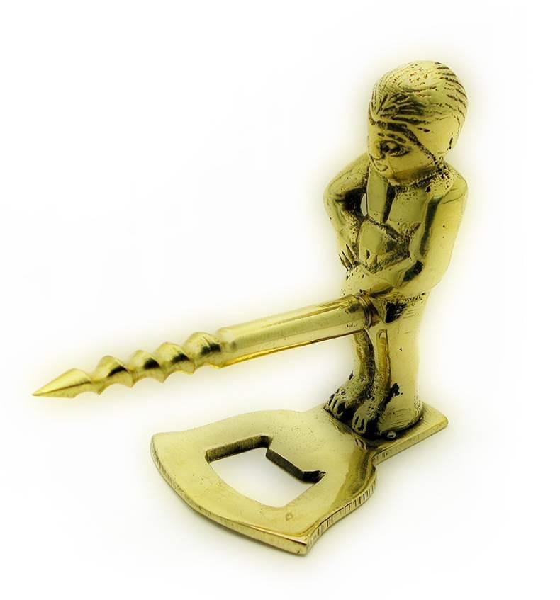 Штопор бронзовий хлопчик 7х8х4,2 см (1821)