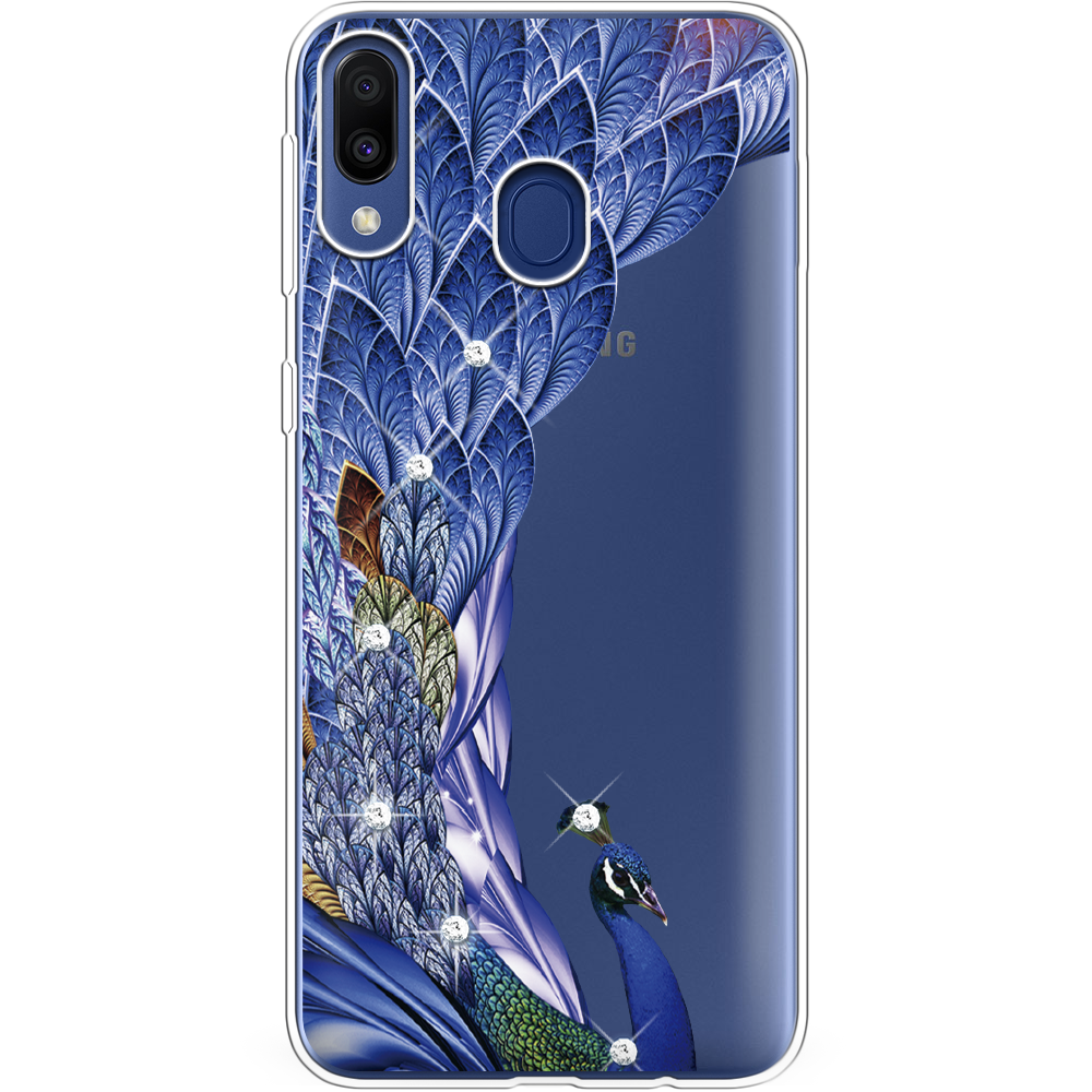 Чехол Boxface Samsung M205 Galaxy M20 Павлин со стразами Прозрачный силикон (36205-rs7-36205)