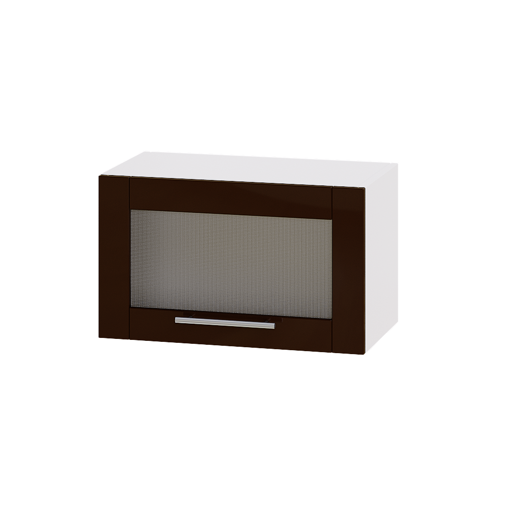 Шафа верхня Еверест Модерн модуль Верх вітрина ВВ09-600 60х30х36 см Шоколад глянець/Білий (03459)