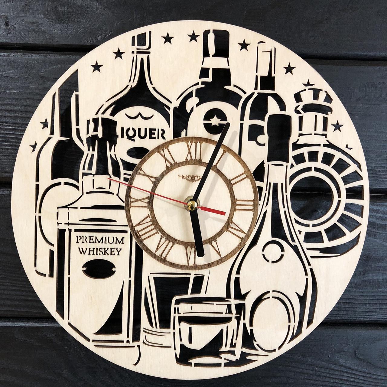Часы настенные тематические интерьерные бесшумные Элитный алкоголь